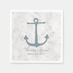 Blue Rustic Anchor Wedding Servetten