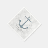 Blue Rustic Anchor Wedding Servetten (Hoek)