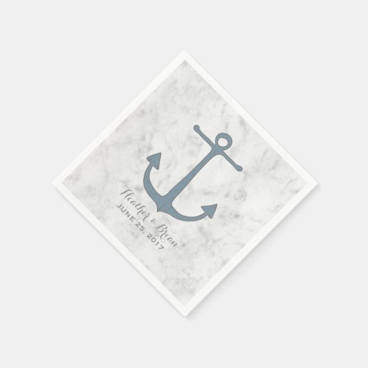 Blue Rustic Anchor Wedding Servetten (Hoek)