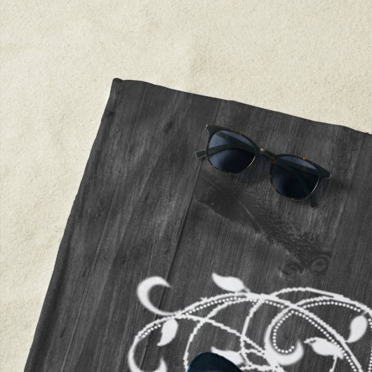 Blue Rustic Butterfly Aangepaste keukenhanddoek Strandlaken (In situ)