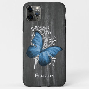 Blue Rustic Butterfly, gepersonaliseerd Case-Mate iPhone Case
