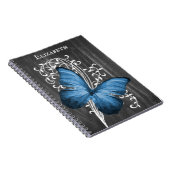 Blue Rustic Butterfly gepersonaliseerd Notitieboek (Rechterzijde)