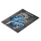 Blue Rustic Butterfly gepersonaliseerd Notitieboek (Linkerzijde)