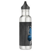 Blue Rustic Butterfly, gepersonaliseerd Waterfles (Links)