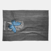 Blue Rustic Butterfly Kitchen Towel Theedoek (Horizontaal)
