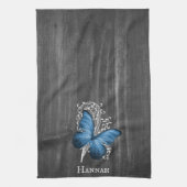 Blue Rustic Butterfly Kitchen Towel Theedoek (Verticaal)