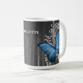 Blue Rustic Butterfly - Mok op maat van koffie (Voorkant rechts)