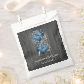Blue Rustic Butterfly Wedding Favor Bags Bedankzakje (Geknipt)