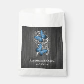 Blue Rustic Butterfly Wedding Favor Bags Bedankzakje (Voorkant)