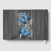 Blue Rustic Butterfly Wedding Guestbook Gastenboek (Achterkant)