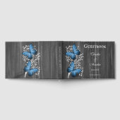 Blue Rustic Butterfly Wedding Guestbook Gastenboek (Volledig)