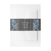 Blue Rustic Butterfly Wedding Invite Belly Band Uitnodigingen Wikkel (Voorkant Voorbeeld)