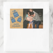 Blue Rustic Cadeaus Holiday Foto Stickers (Tas)