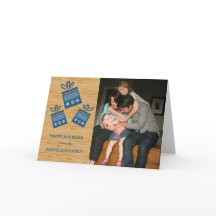 Blue Rustic Cadeaus Holiday Fotokaart