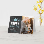 Blue Rustic Chalkboard Vaderdag Kaart (Gele Bloem)