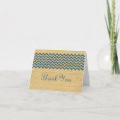 Blue Rustic Chevron Bedankkaart (Voorkant)