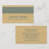 Blue Rustic Chevron Visitekaartje (Voorkant / Achterkant)