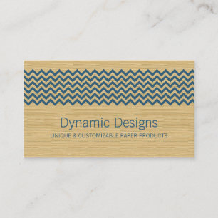 Blue Rustic Chevron Visitekaartje