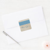 Blue Rustic Damask Dank je Stickers (Envelop)