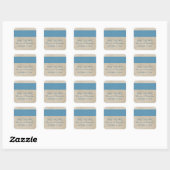 Blue Rustic Damask Save the Date Stickers (Vel)