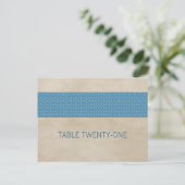 Blue Rustic Damask Table Number Briefkaart (Staand voorkant)