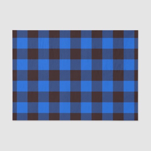 Blue Rustic Farmhouse Buffalo Checkset Pattern Tissuepapier (Voorkant)