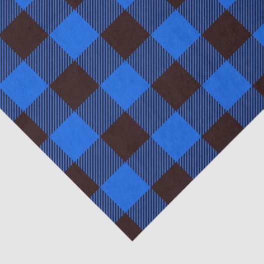 Blue Rustic Farmhouse Buffalo Checkset Pattern Tissuepapier (Detail)