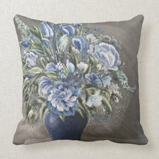 Blue Rustic Floral Decorative Pillow Kussen
