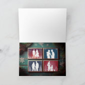 Blue Rustic Holiday Greeting Kaart (Binnen)