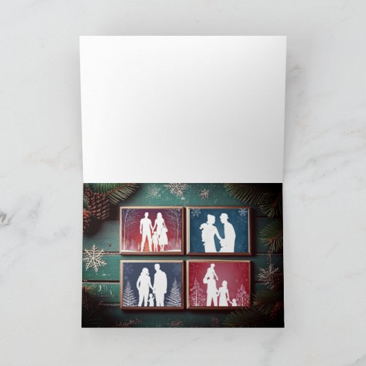 Blue Rustic Holiday Greeting Kaart (Binnen)