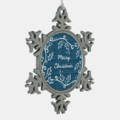 Blue Rustic Holly Snowflake Ornament (Links)