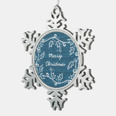 Blue Rustic Holly Snowflake Ornament (Rechts)