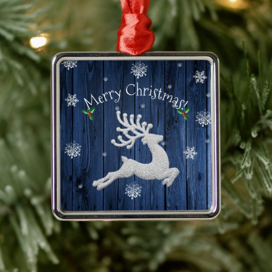 Blue Rustic keramisch Ornament voor kerstrendieren (Boom)