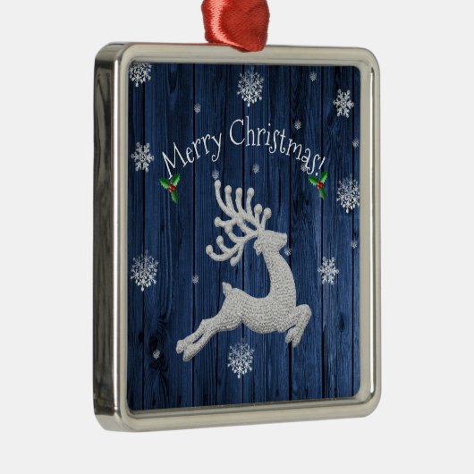Blue Rustic keramisch Ornament voor kerstrendieren (Rechts)