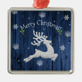 Blue Rustic keramisch Ornament voor kerstrendieren (Voorkant)