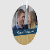 Blue Rustic kerstfoto Ornament (voorkant)