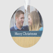 Blue Rustic kerstfoto Ornament (voorkant)