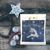 Blue Rustic kerstreindeer Favor Bags Bedankzakje