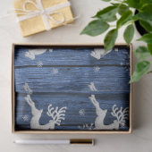 Blue Rustic-kerstreïndeweefselpapier Tissuepapier (Geschenk)