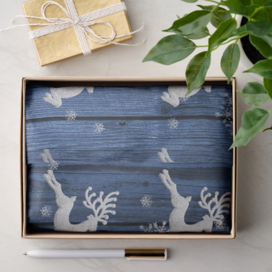 Blue Rustic-kerstreïndeweefselpapier Tissuepapier (Geschenk)