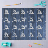 Blue Rustic-kerstreïndeweefselpapier Tissuepapier (Craft)