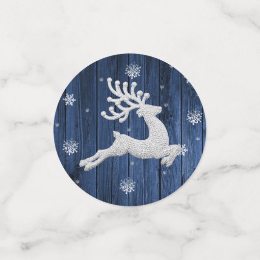 Blue Rustic-kerstrendiertafel-Confetti Confetti (Kleine voorkant)