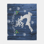 Blue Rustic-kerstrennen Blanket Fleece Deken (Voorkant)