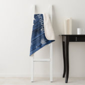 Blue Rustic kerstrenrendierster Sherpa Blanket Deken (In situ)