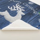 Blue Rustic kerstrenrendierster Sherpa Blanket Deken (3/4)