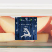 Blue Rustic kerstrenrenlabel Labels (Aangebracht)