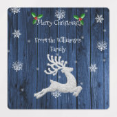 Blue Rustic kerstrenrenlabel Labels (Design 1)