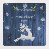 Blue Rustic kerstrenrenlabel Labels (Design 2)