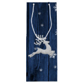 Blue Rustic kerstrenrenwijn Gift Bag Wijn Cadeautas (Achterkant)