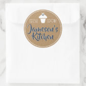 Blue Rustic Kraft Paper Rhinestone Cupcake Label (Tas)